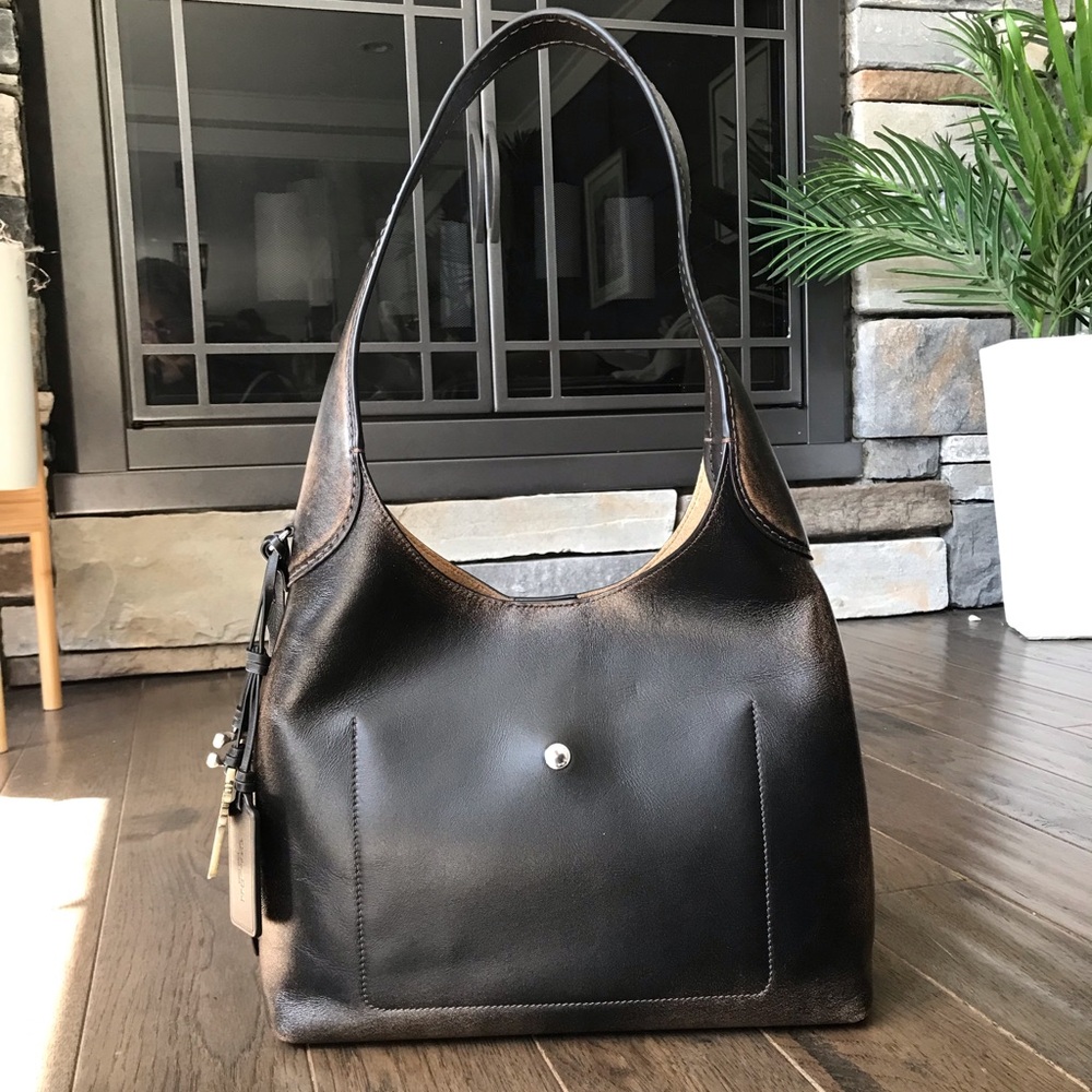 Coach Brooklyn 28 Shoulder Purse In Loved Leather With Charms - Picture 9 of 16